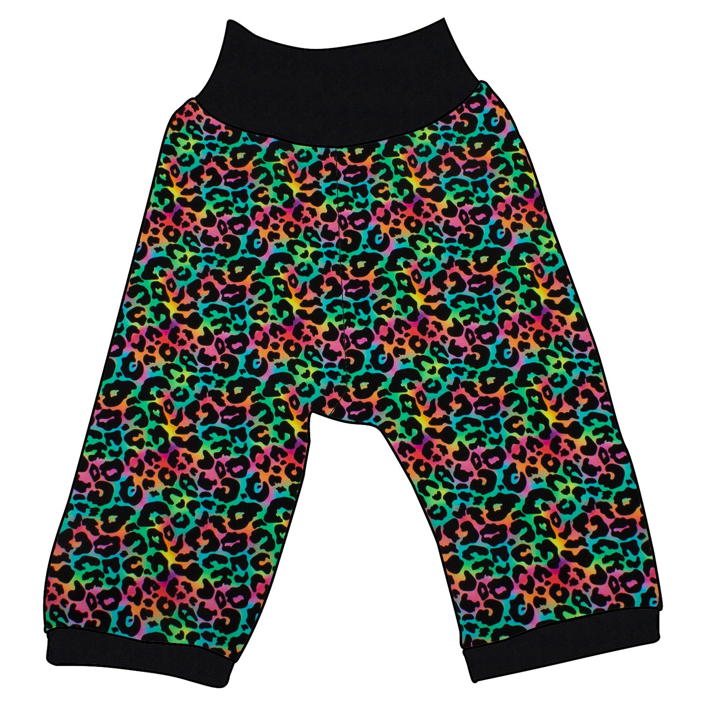 Kinder 3/4 Caprihose Sommerhose Leo Regenbogenfarben