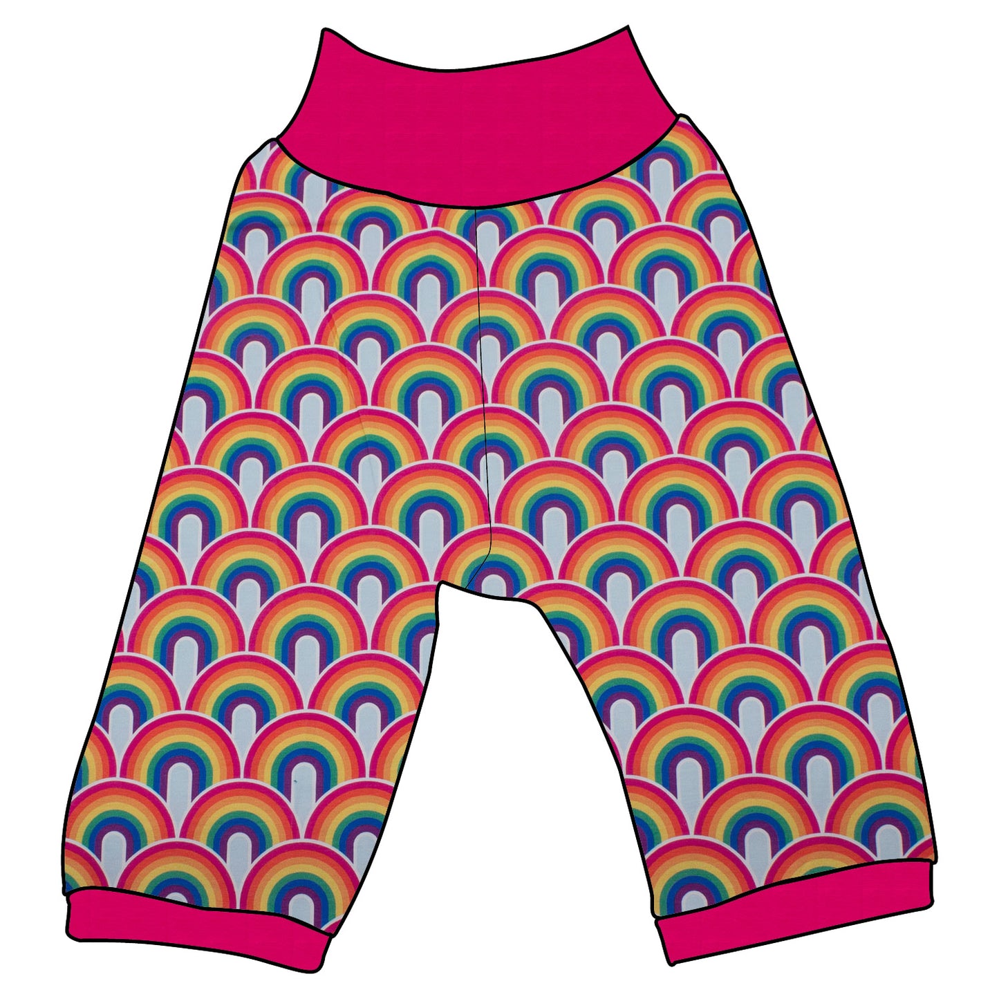 Kinder 3/4 Caprihose Sommerhose Regenbogen bunt