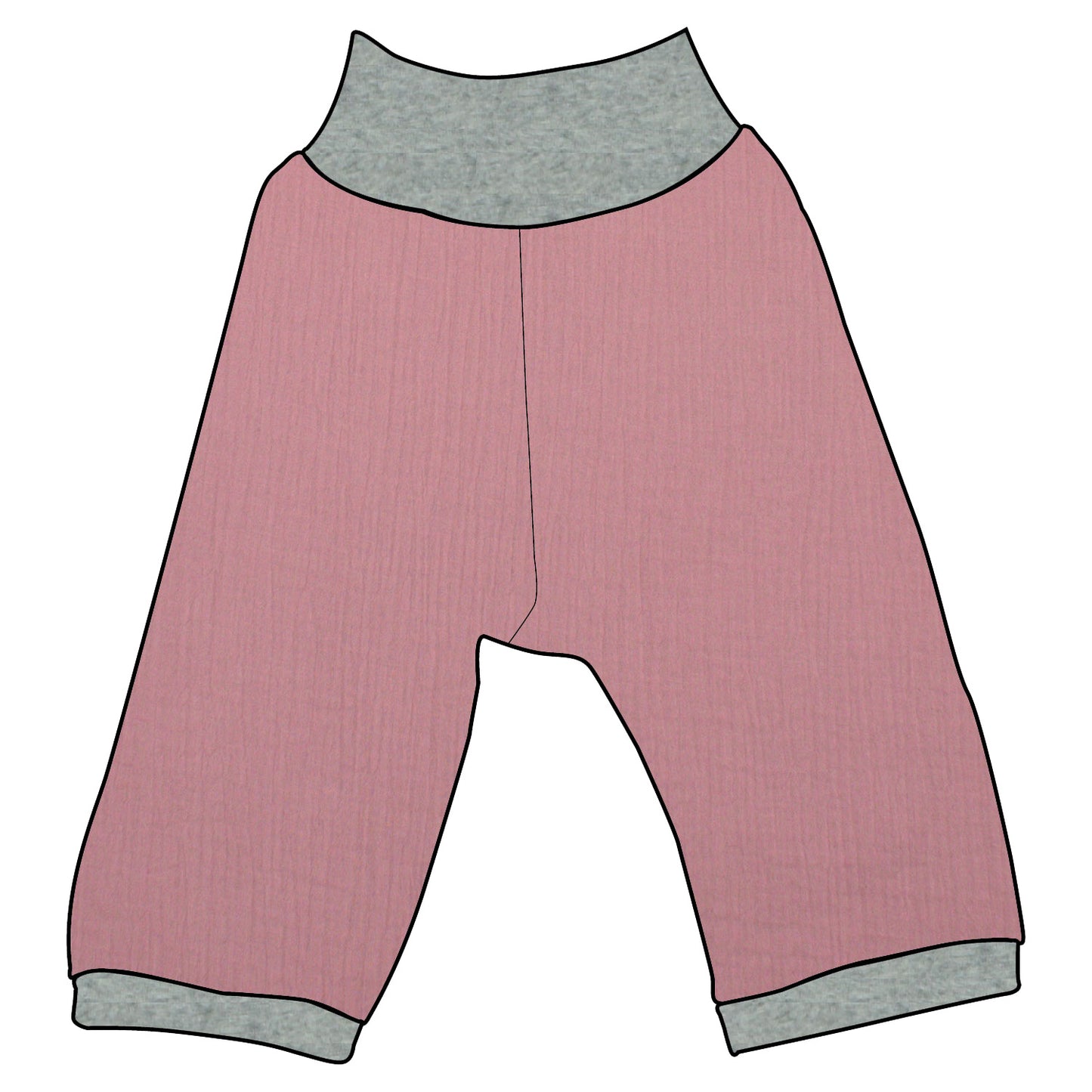 Kinder 3/4 Caprihose Sommerhose Musselin Altrosa