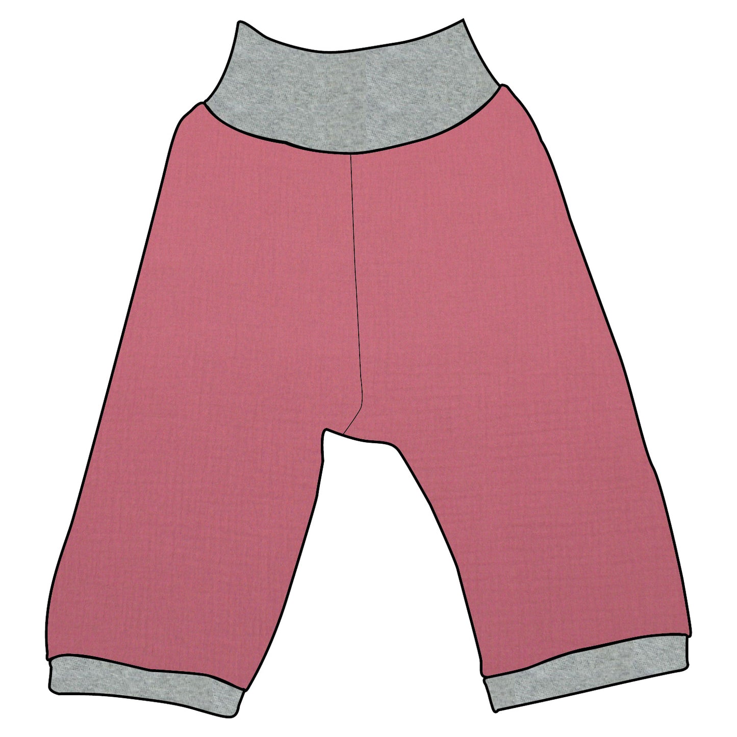 Kinder 3/4 Caprihose Sommerhose Musselin Rosa