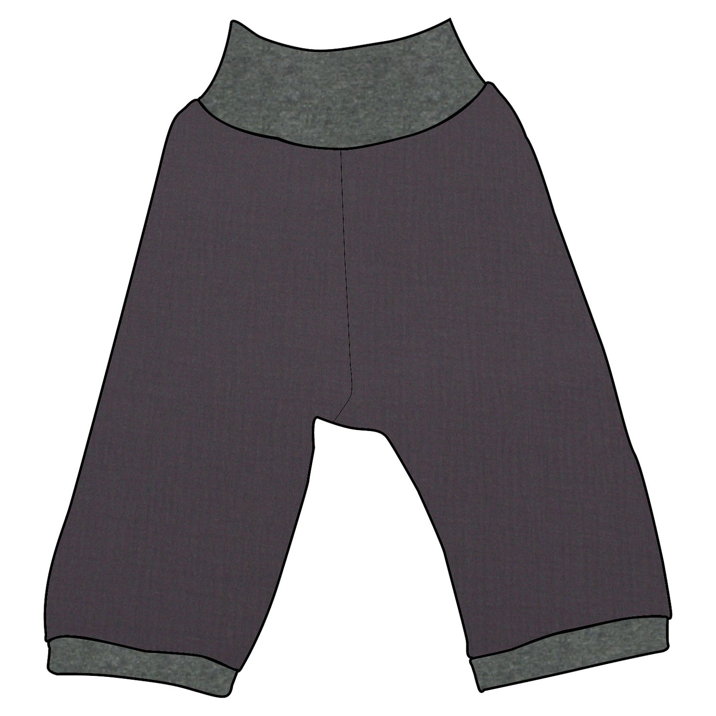 Kinder 3/4 Caprihose Sommerhose Musselin Dunkelgrau