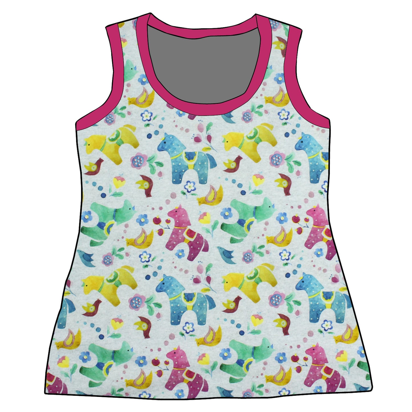 Damen Tanktop Bunte Pferde