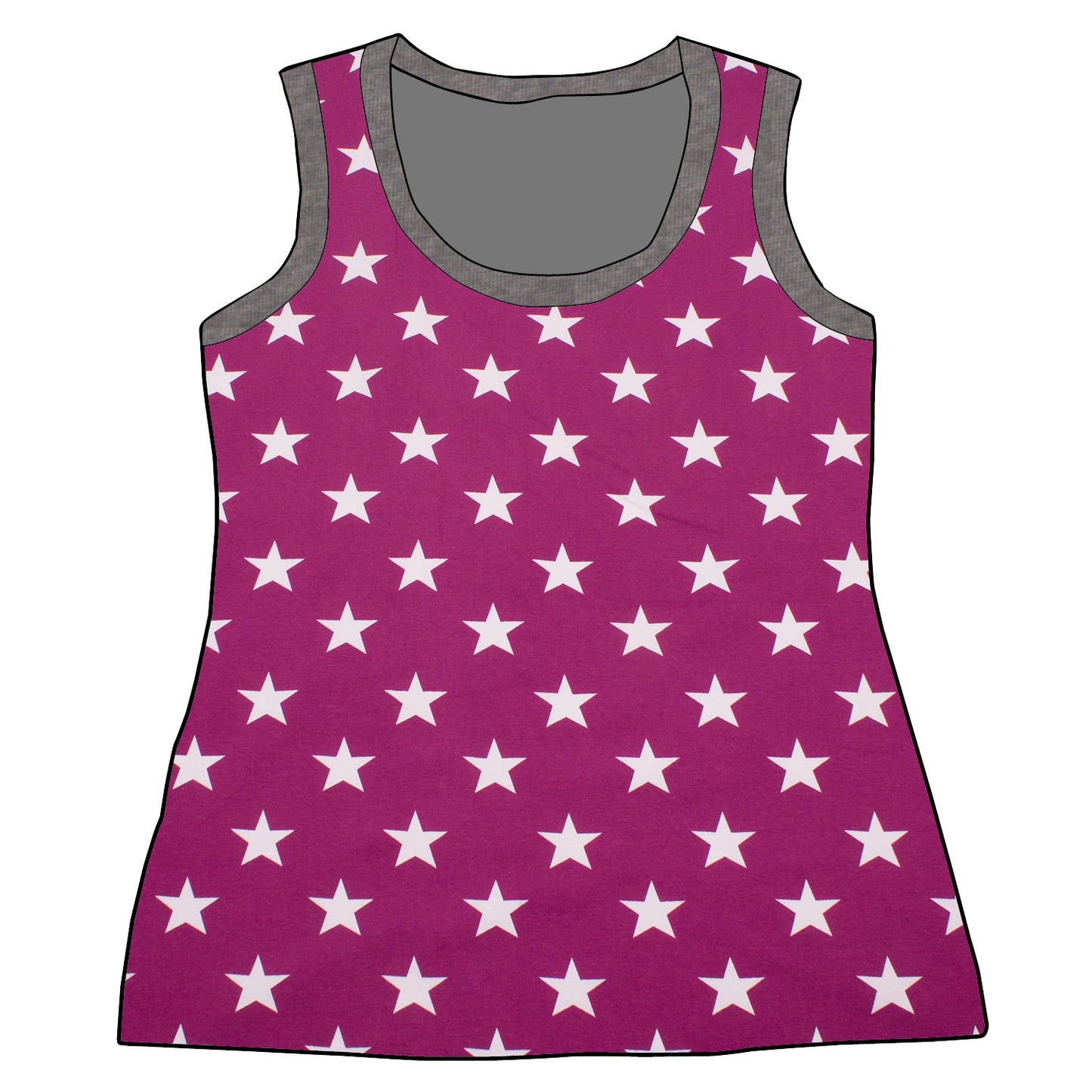 Damen Tanktop Sterne beere