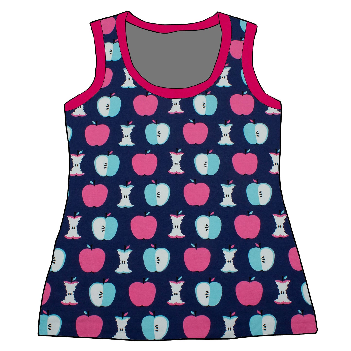 Damen Tanktop Äpfel dunkelblau