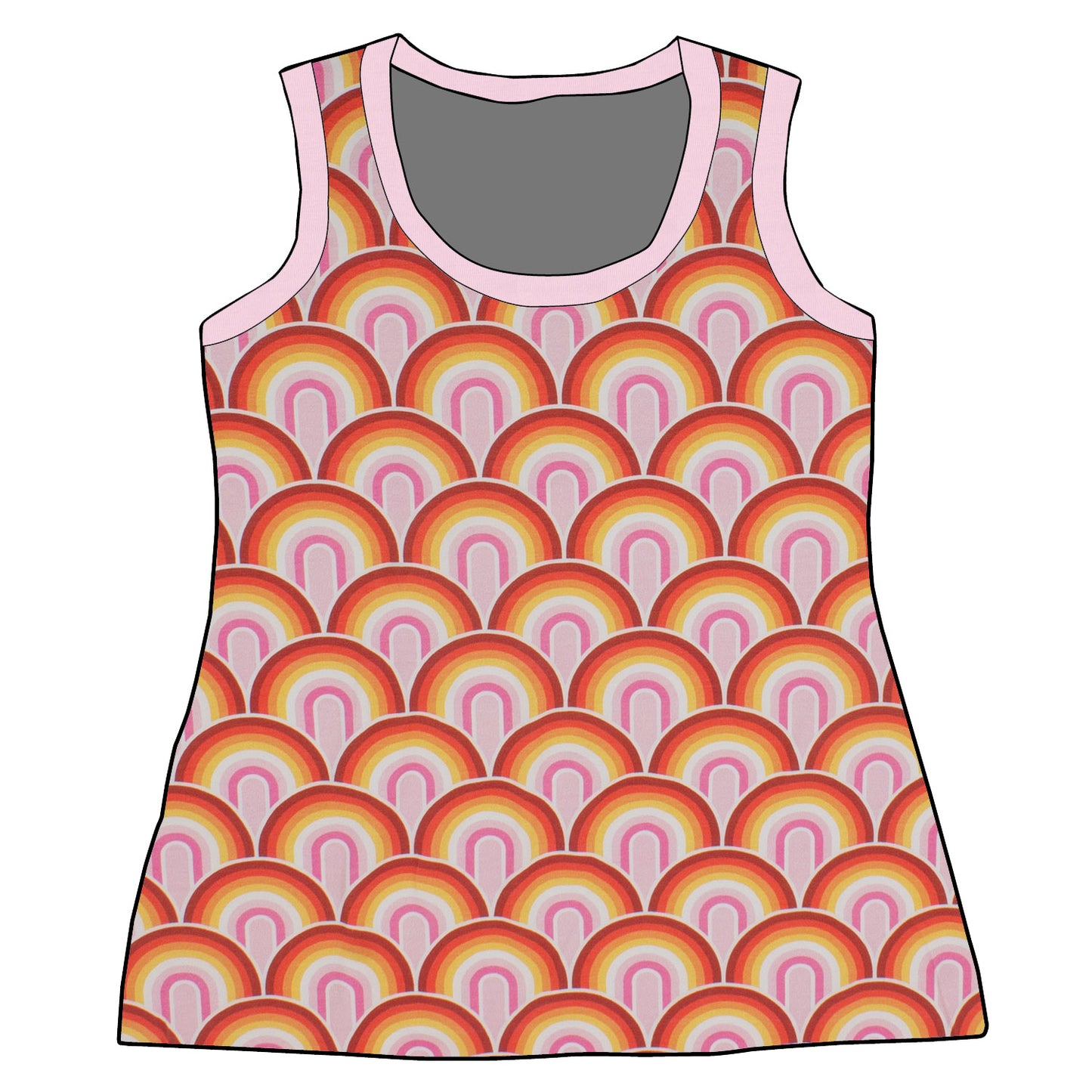 Damen Tanktop Regenbogen rosa