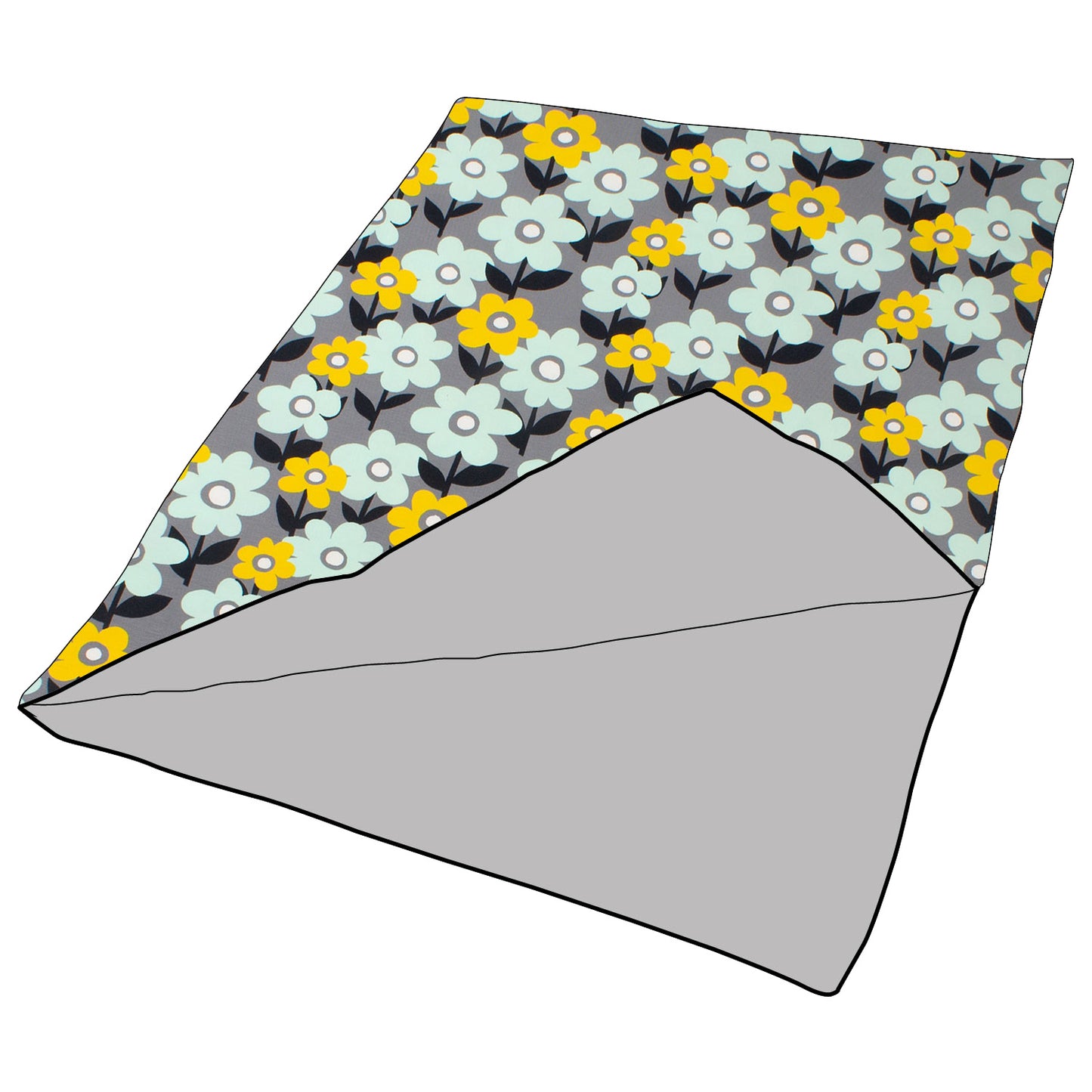 Kuscheldecke / Schmusedecke Retro Blumenwiese