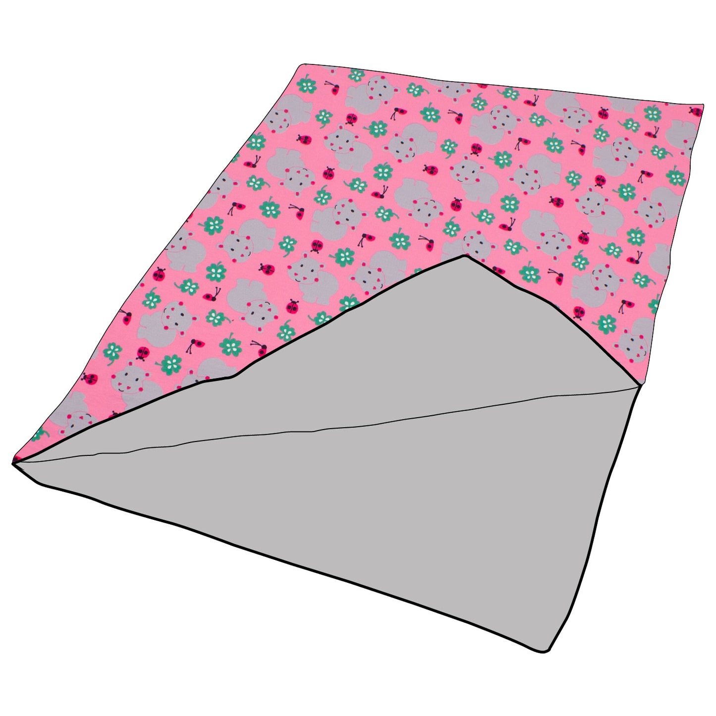 Kuscheldecke / Schmusedecke Nilpferd rosa