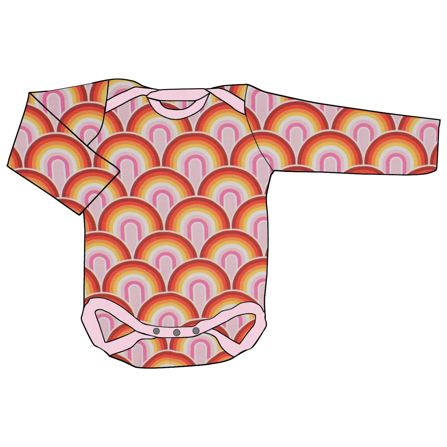 Babybody Lang- und Kurzarmbody Regenbogen rosa