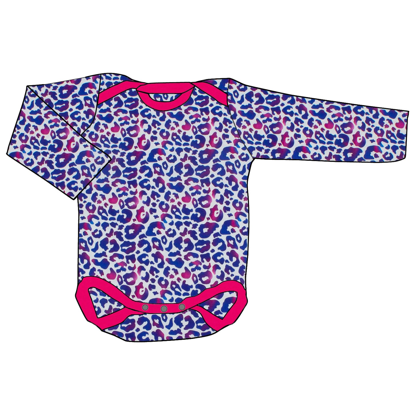 Babybody Lang- und Kurzarmbody Leo lila / pink