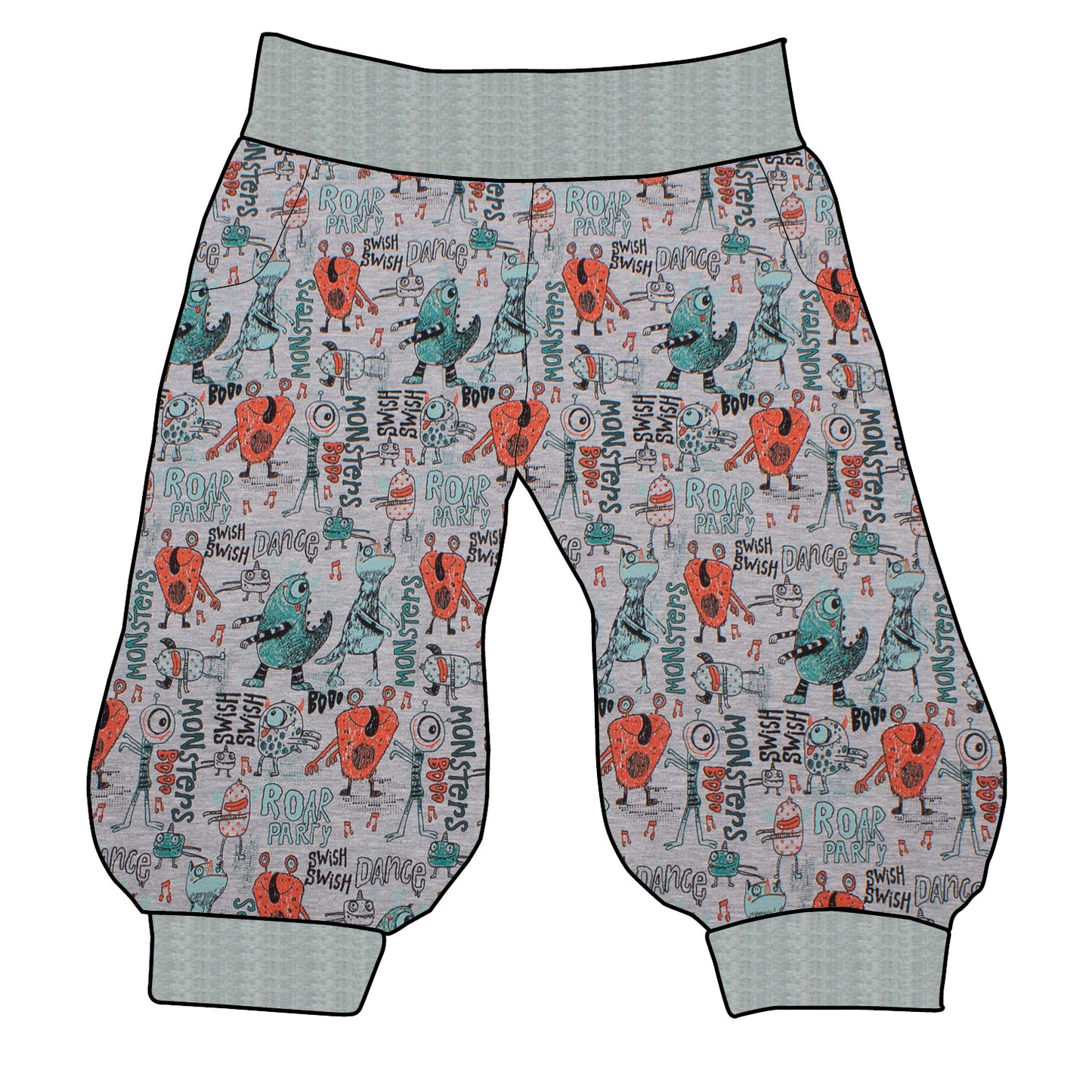 Damen 3/4 Caprihose Sporthose Partymonster