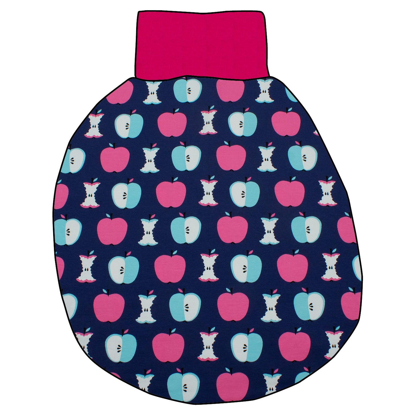 Pucksack / Strampelsack Äpfel dunkelblau