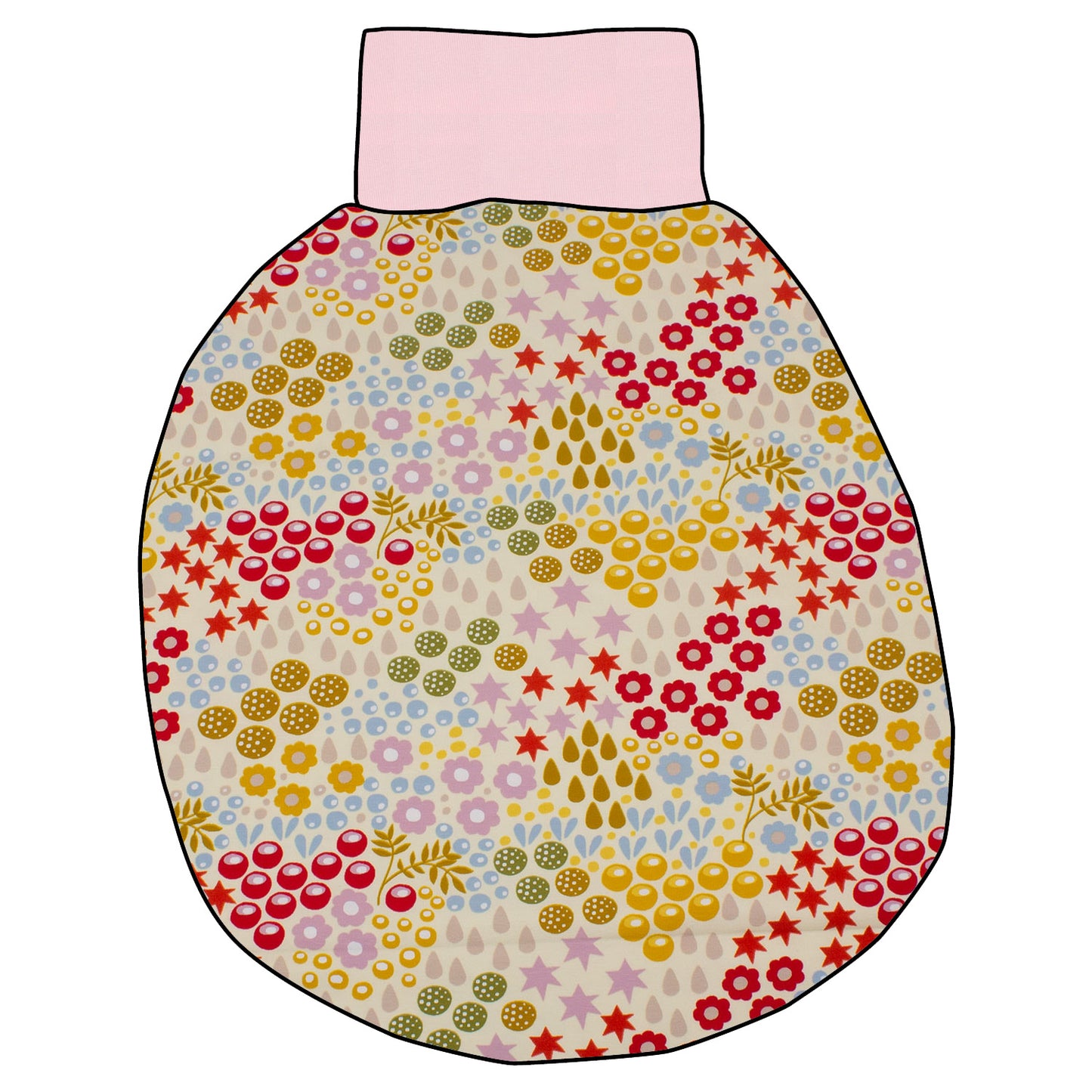 Pucksack / Strampelsack Retro Blumenwiese creme