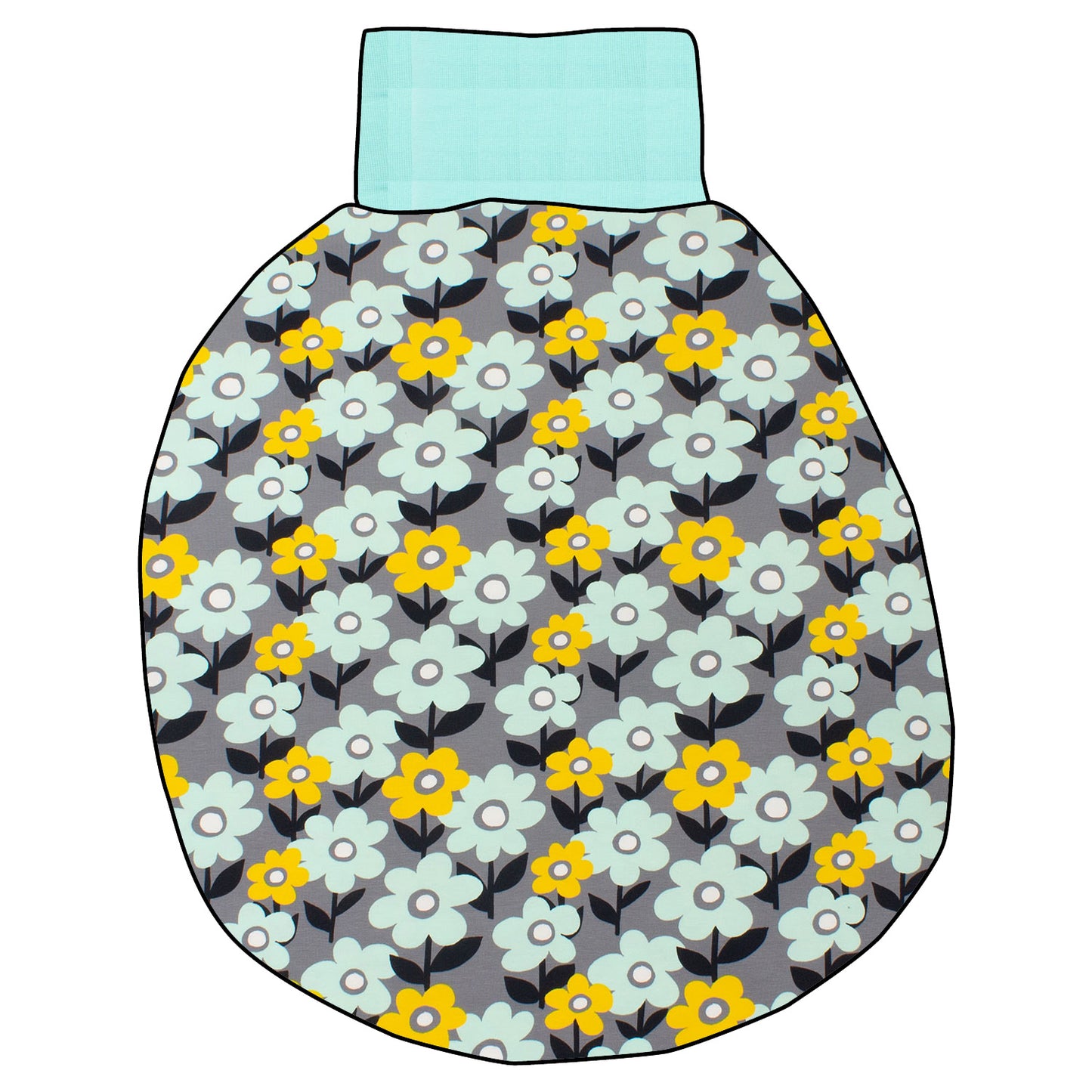 Pucksack / Strampelsack Retro Blumenwiese