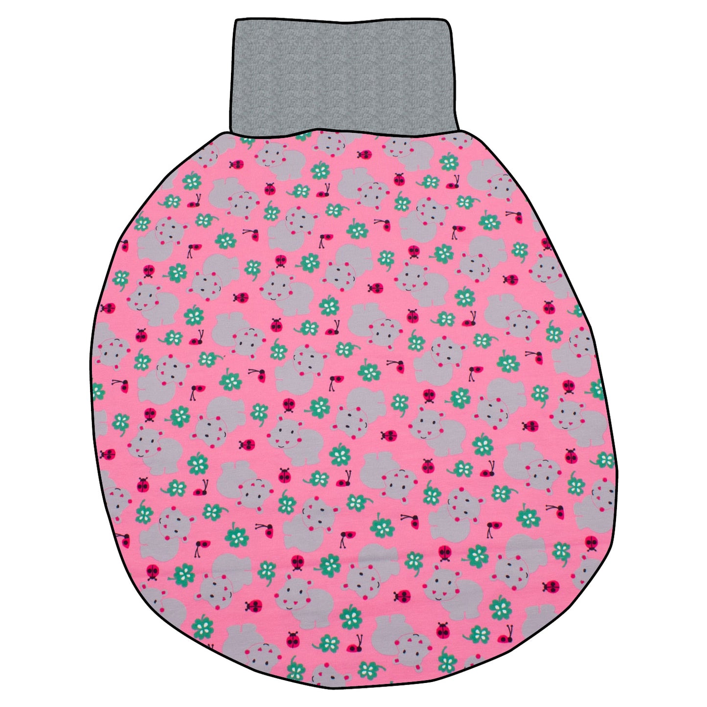 Pucksack / Strampelsack Nilpferd rosa