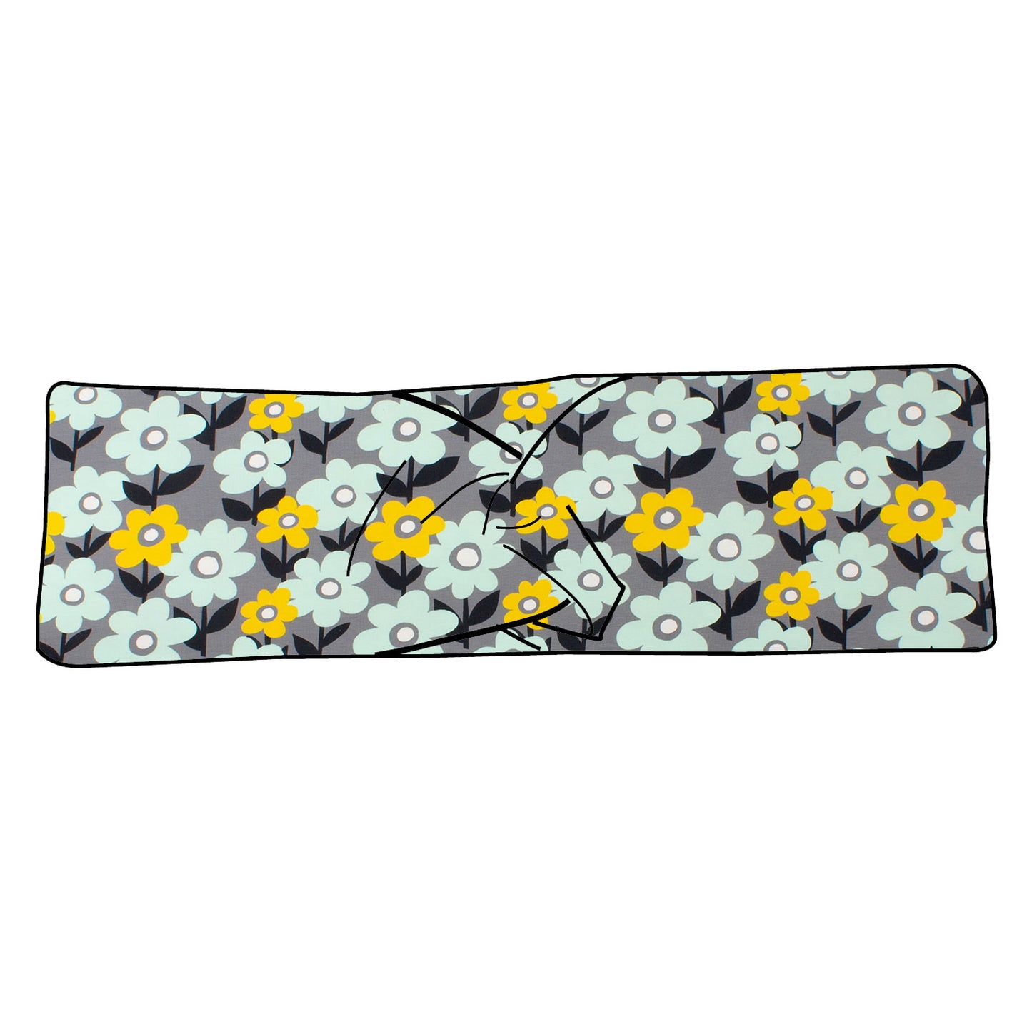 Damen Stirnband Retro Blumenwiese
