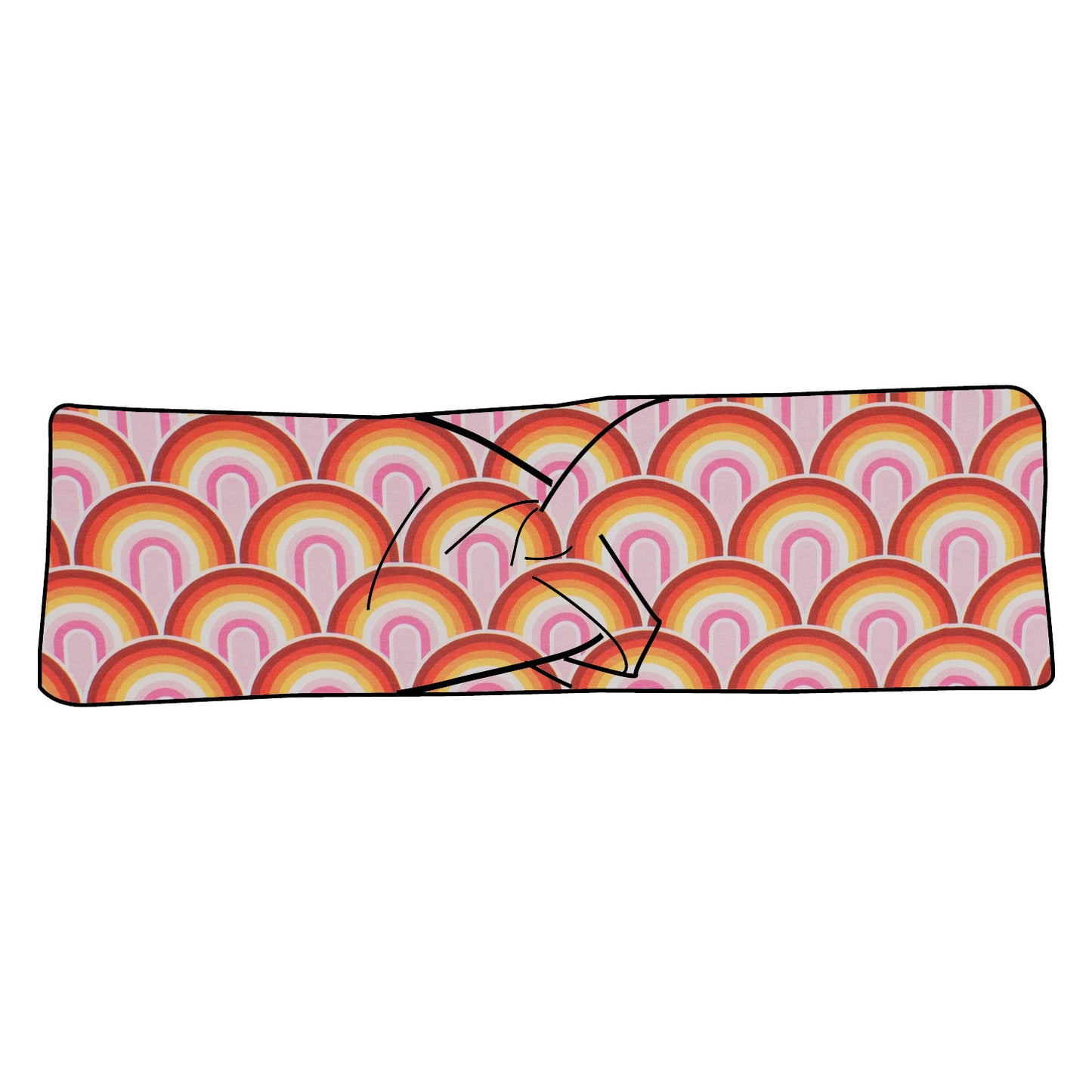 Damen Stirnband Regenbogen rosa