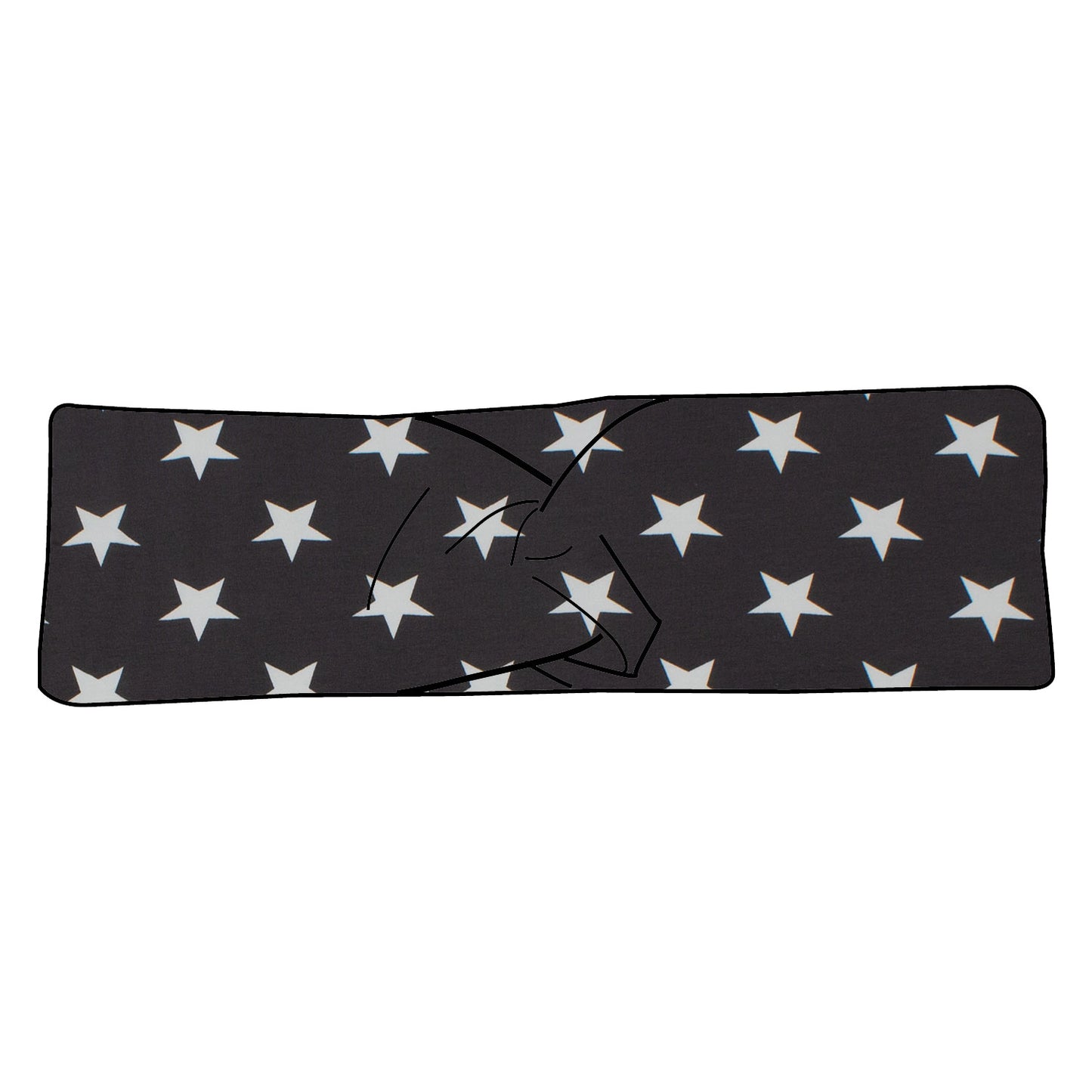 Damen Stirnband Sterne grau
