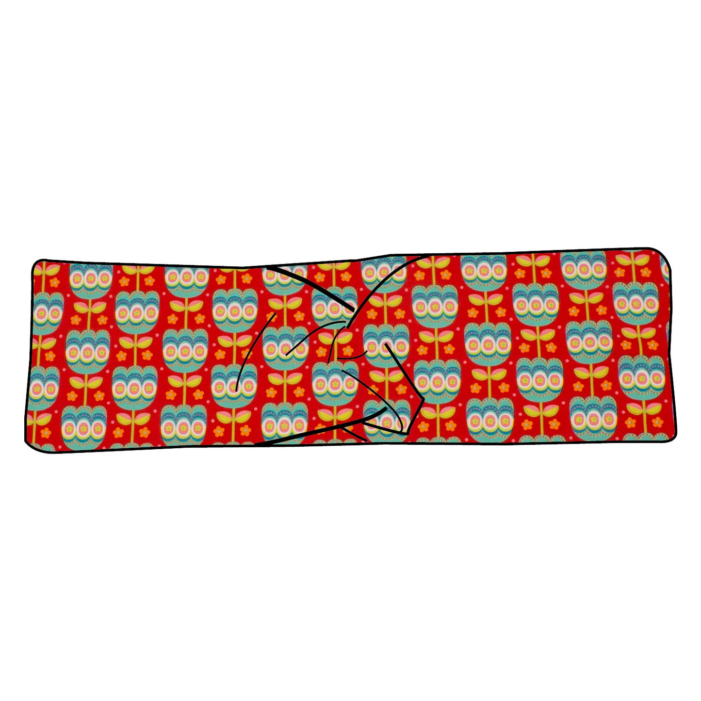 Damen Stirnband Retro Tulpen rot