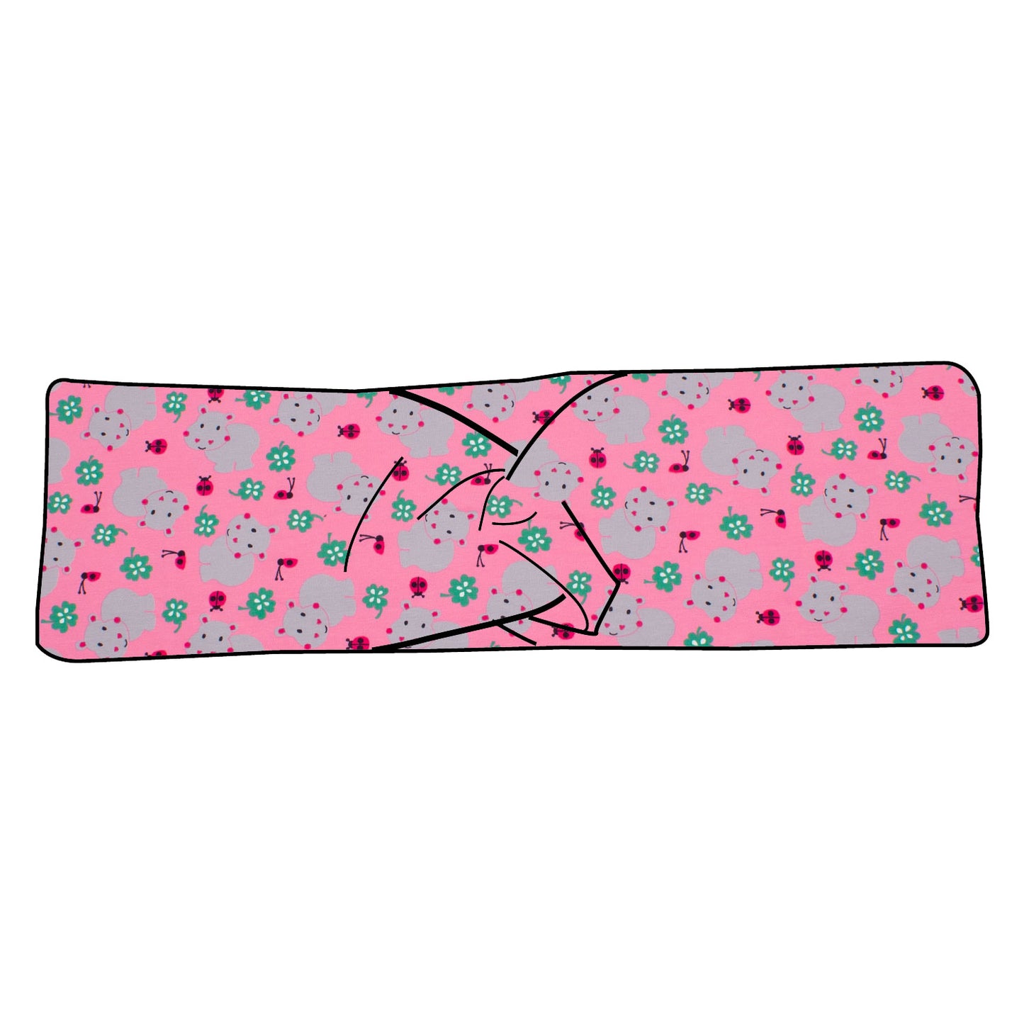 Kinder Stirnband Nilpferd rosa