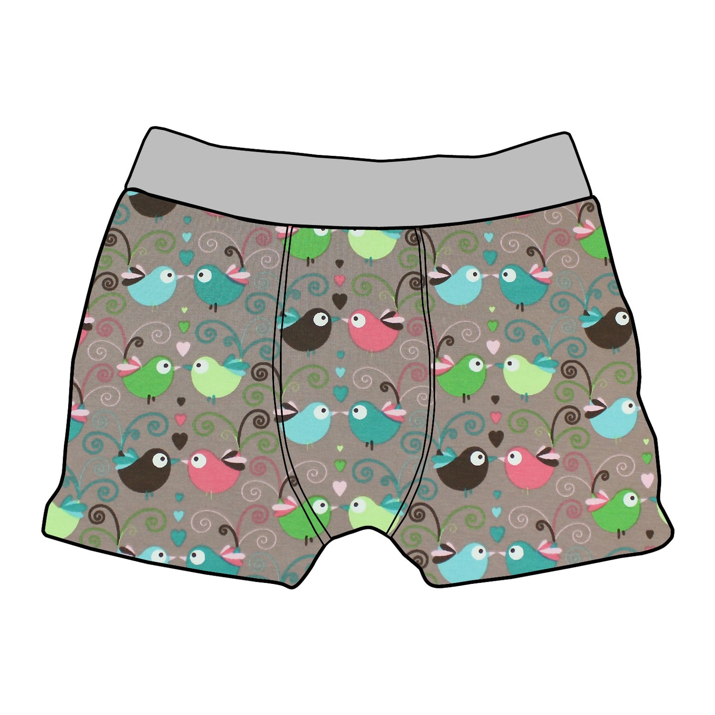 Kinder Boxershorts Bunte Vögel