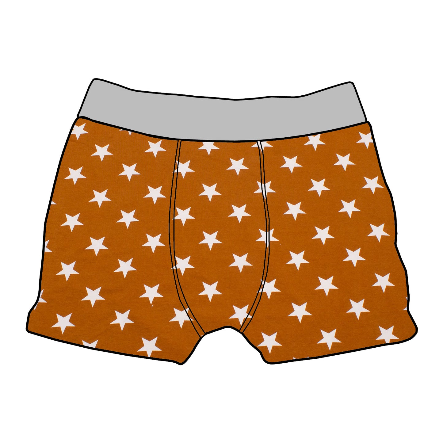 Kinder Boxershorts Sterne ocker