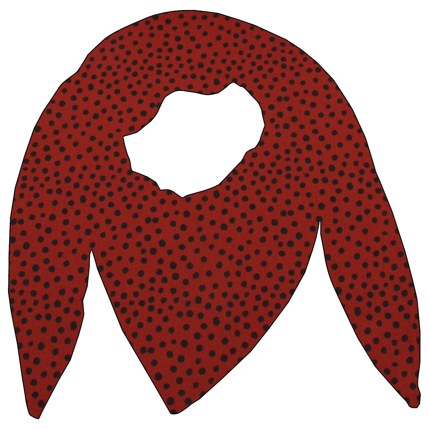Maxi Dreieck Halstuch Musselin Punkte schwarz terracotta