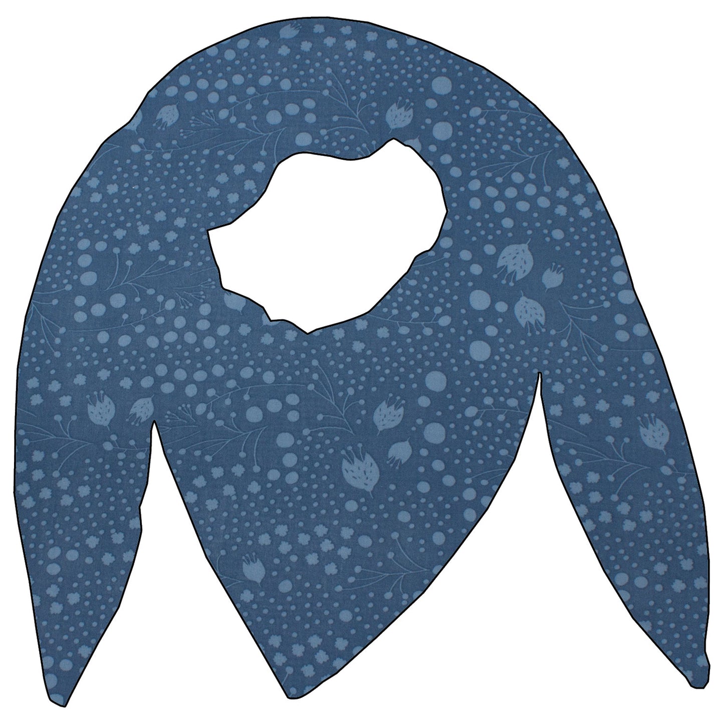Maxi Dreieck Halstuch Musselin Tulpenwiese blau