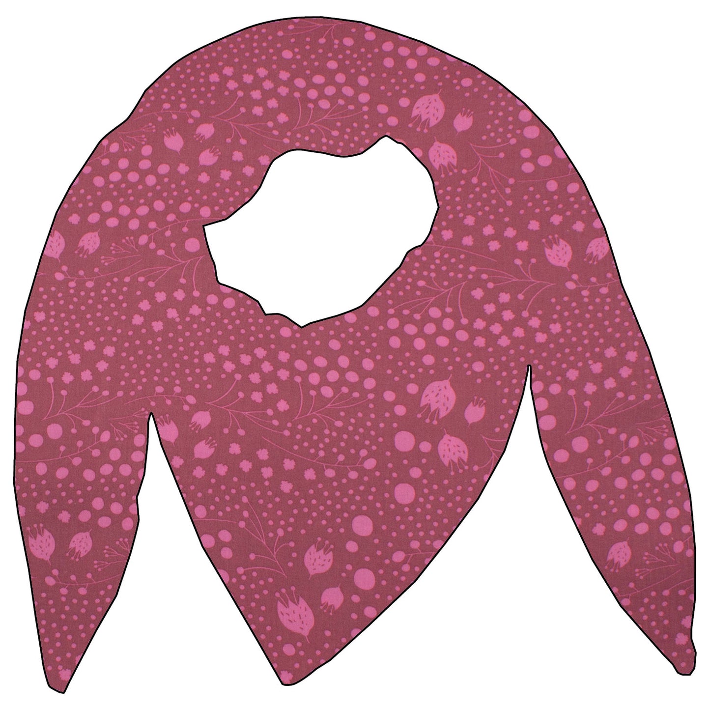 Maxi Dreieck Halstuch Musselin Tulpenwiese rosa