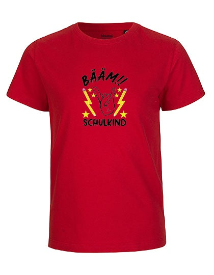 MiMaMäuschen Kinder Bio T-Shirt Schulkind BÄÄM! Schulkind (schwarzer Druck) 3 – Red