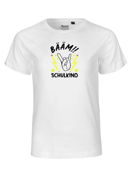 MiMaMäuschen Kinder Bio T-Shirt Schulkind BÄÄM! Schulkind (schwarzer Druck) 2 – White