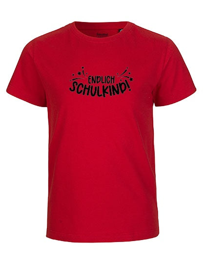 MiMaMäuschen Kinder Bio T-Shirt Schulkind Endlich Schulkind Sternschnuppe (schwarzer Druck) 3 – Red