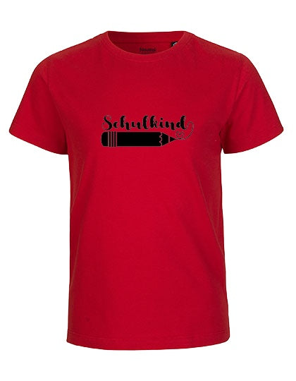 MiMaMäuschen Kinder Bio T-Shirt Schulkind Stift (schwarzer Druck) 3 – Red