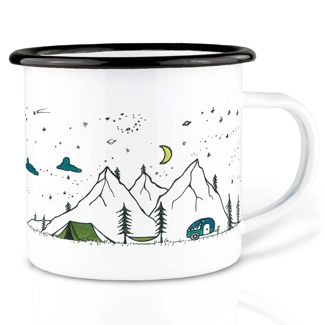 LIGARTI – Emaille Becher – Tasse – Camping Life – MiMaMäuschen