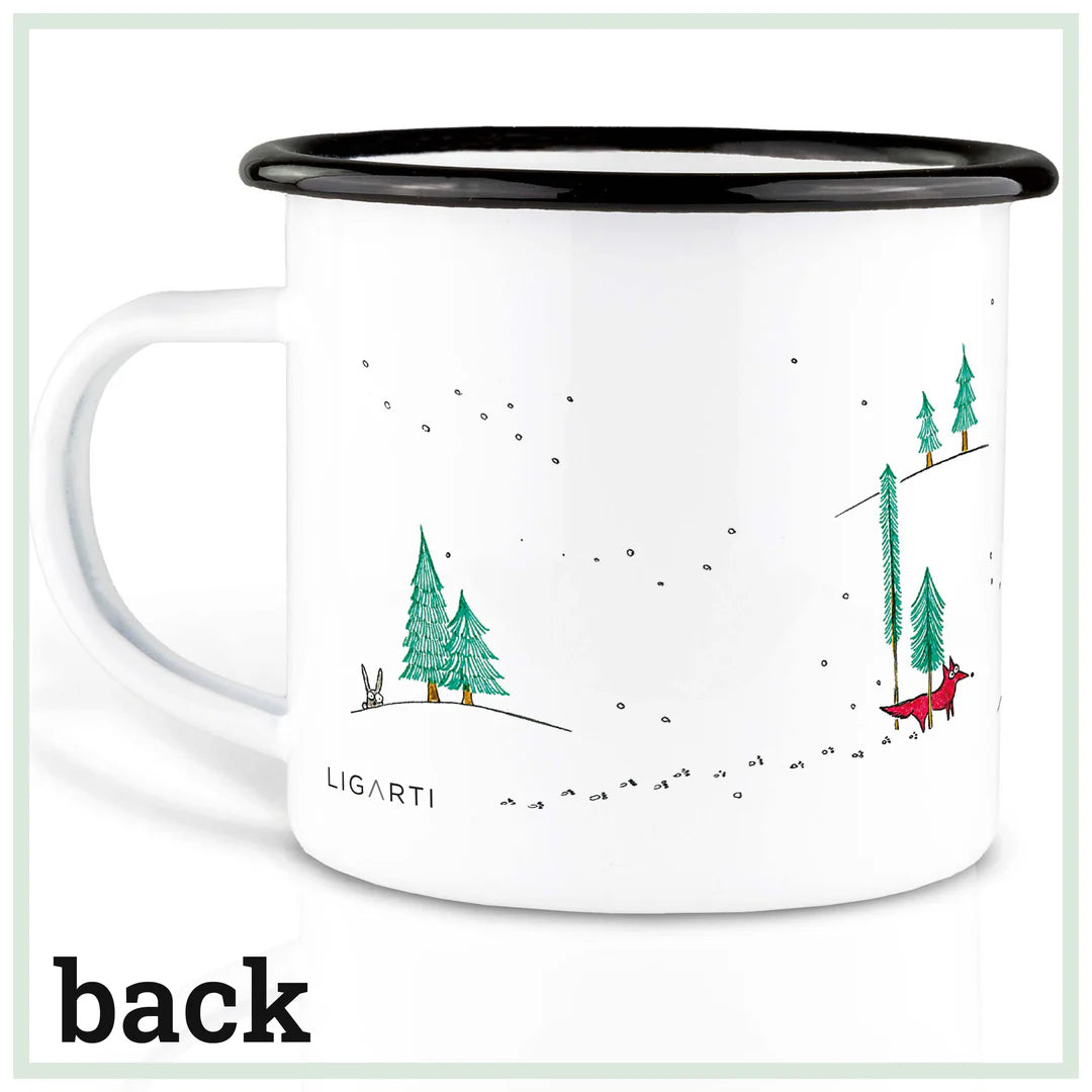 LIGARTI – Emaille Becher – Tasse – Winterfüchse