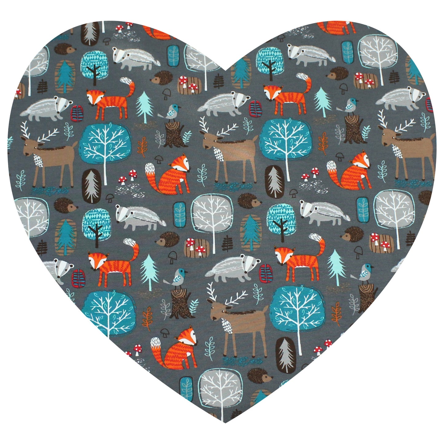 Baby Strampler / Einteiler Waldtiere grau