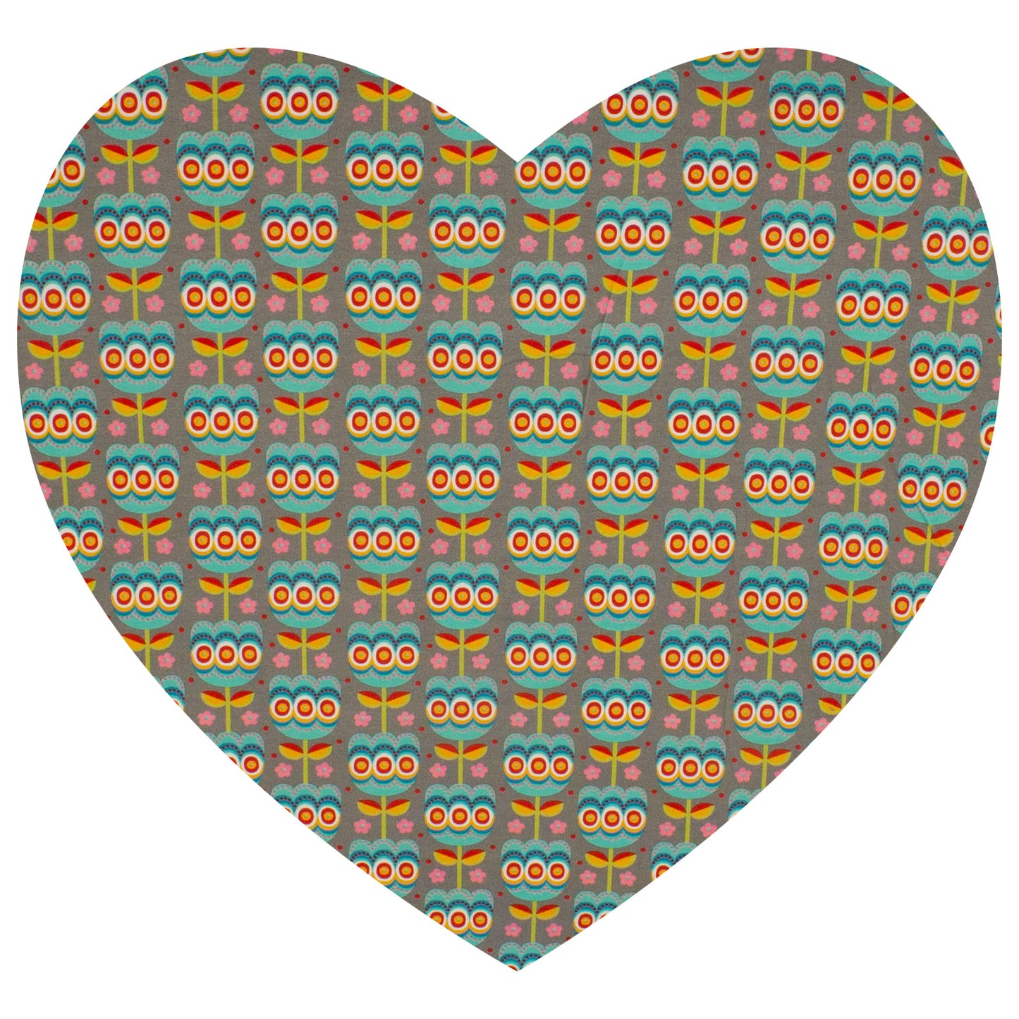 Kinder Retrohoodie Retro Tulpen grau