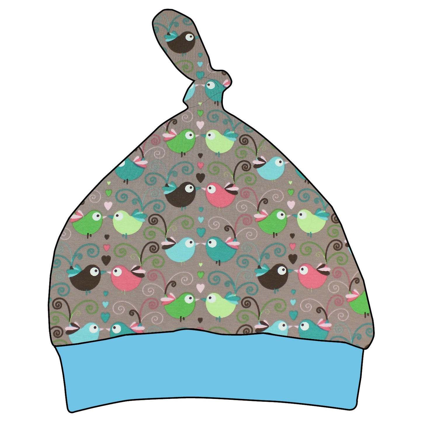 Kinder Knotenmütze Bunte Vögel