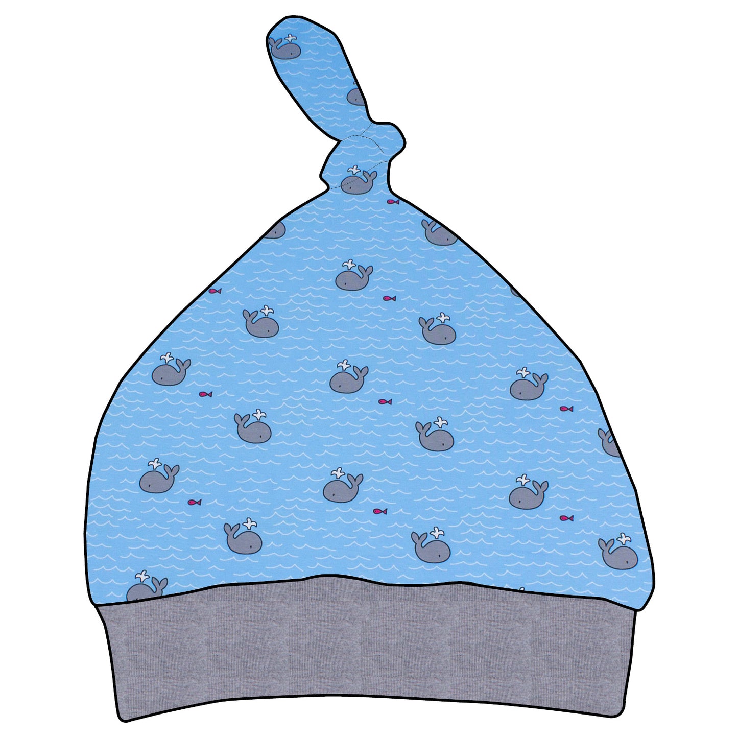 Kinder Knotenmütze Kleiner Wal hellblau