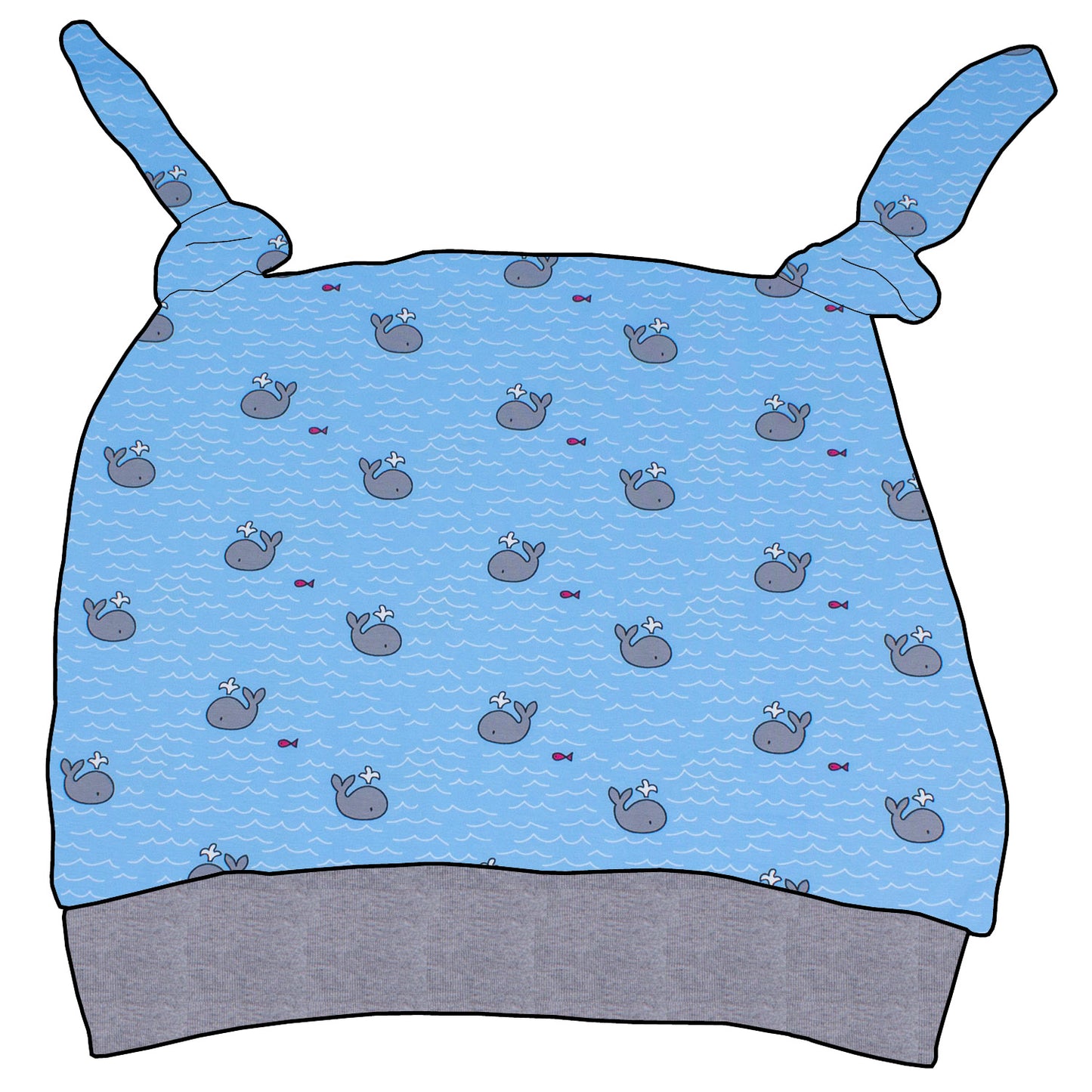 Kinder Knotenmütze Kleiner Wal hellblau