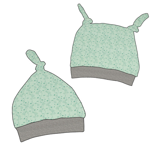 Kinder Knotenmütze Zarte Blümchen