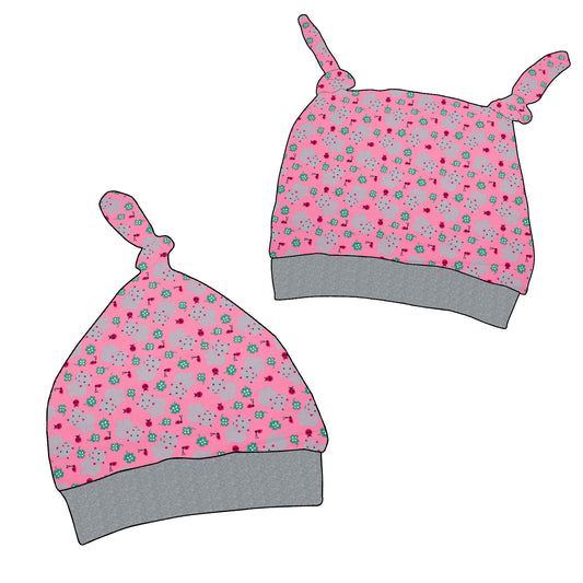 Kinder Knotenmütze Nilpferd rosa