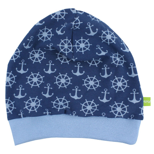 Kinder Beaniemütze Anker Steuerrad blau