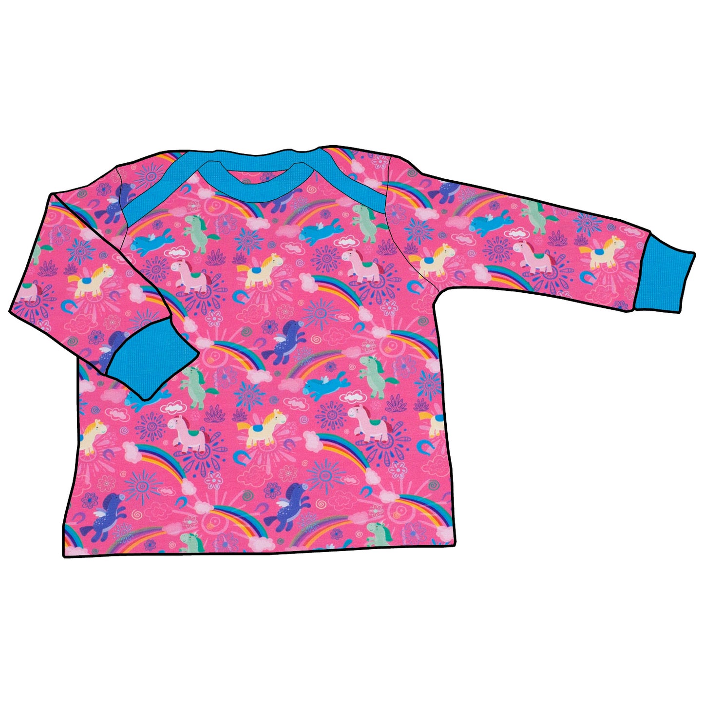 Babyshirt Regenbogen Einhörner