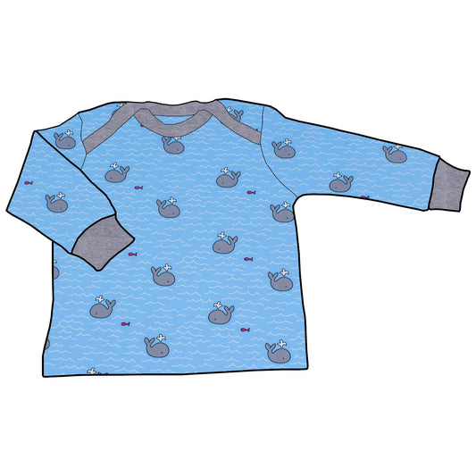 Babyshirt Kleiner Wal hellblau