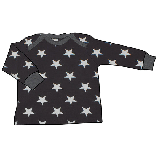 Babyshirt Sterne grau