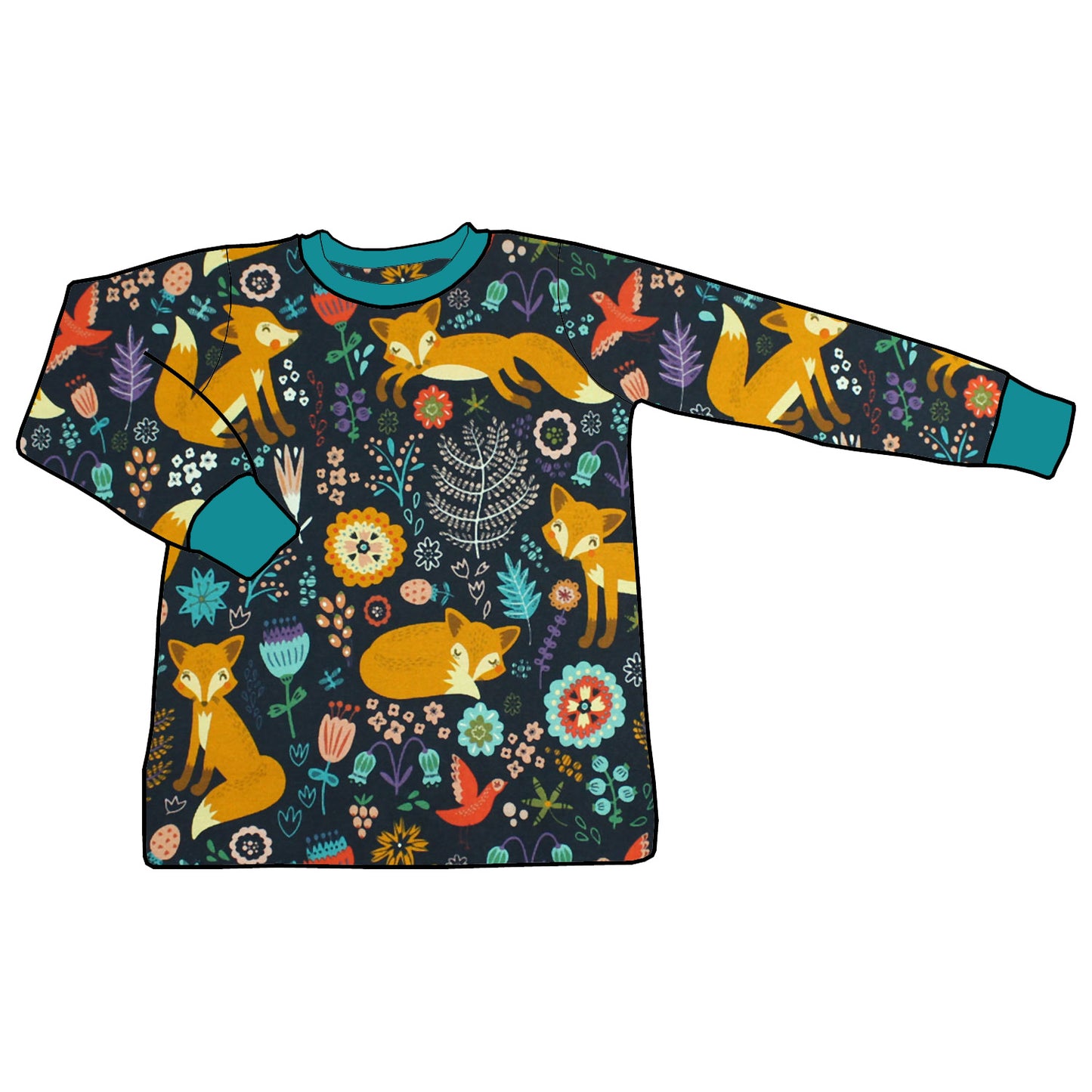Kinder Basic Langarmshirt Fuchs