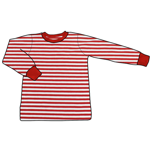 Kinder Basic Langarmshirt Rote Ringel