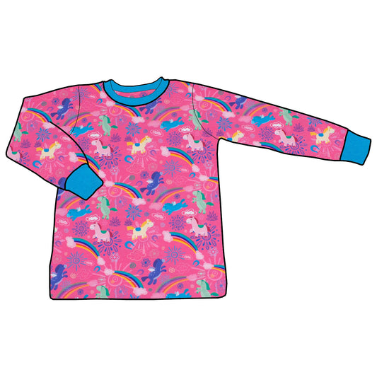 Kinder Basic Langarmshirt Regenbogen Einhörner