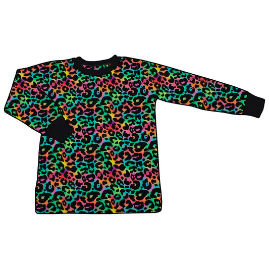 Kinder Basic Langarmshirt Leo Regenbogenfarben