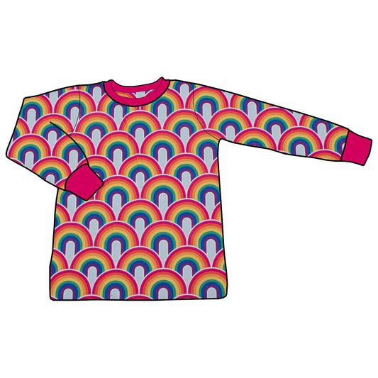 Kinder Basic Langarmshirt Regenbogen bunt